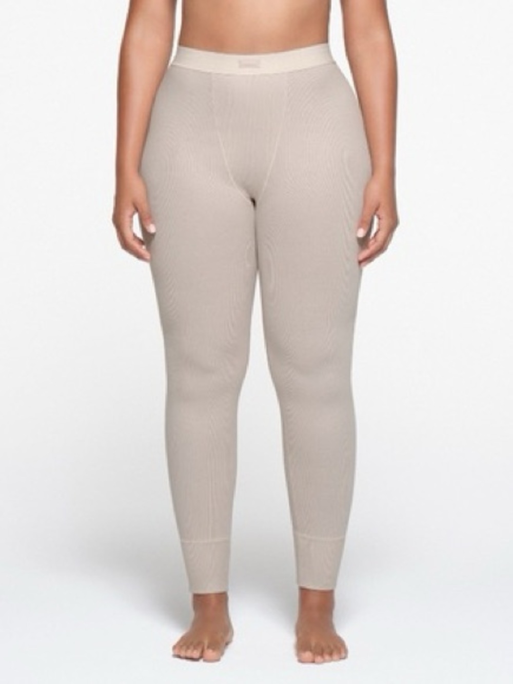 SKIMS Cotton Ribbed Leggings in Stone